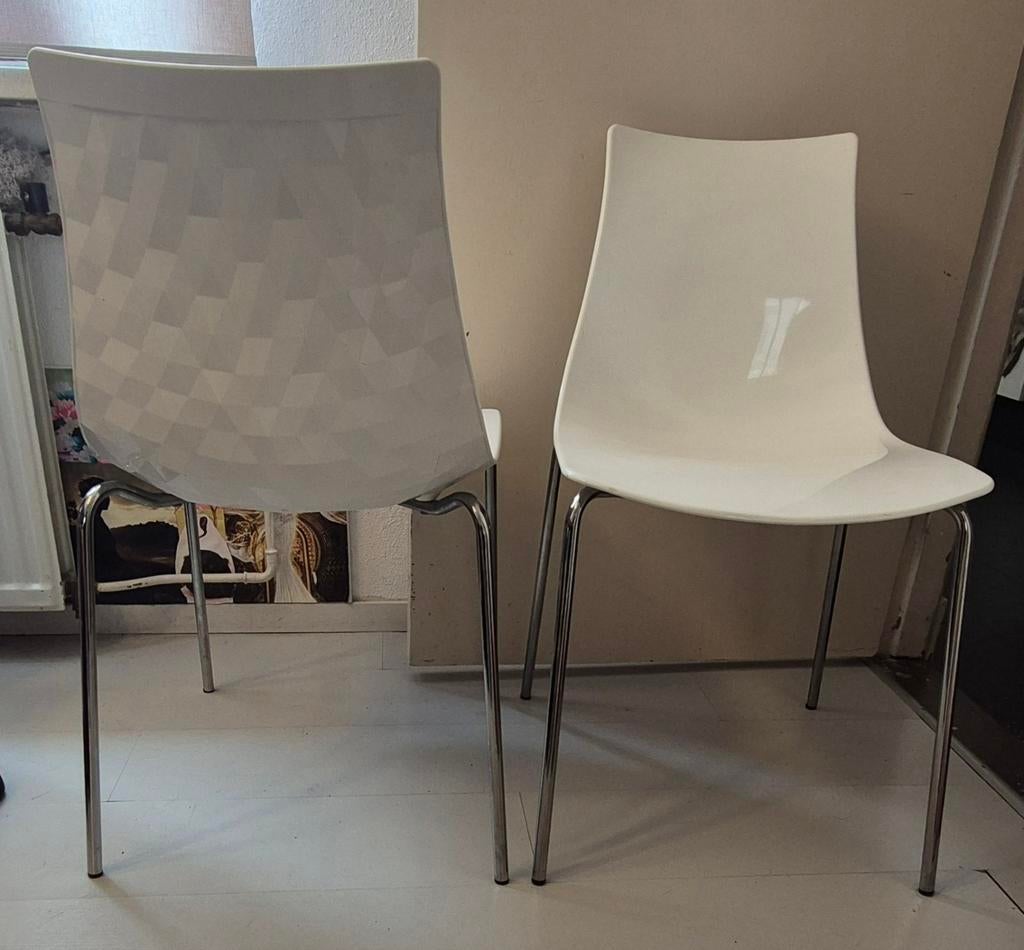 Set van 2 Calligaris Ice design stoelen -Made in Italy- wit, Ophalen, Kunststof, Gebruikt, Twee