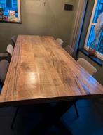 Grote Mangohouten Eettafel - 260x100x80cm, 200 cm of meer, 50 tot 100 cm, Zo goed als nieuw, Vijf personen of meer
