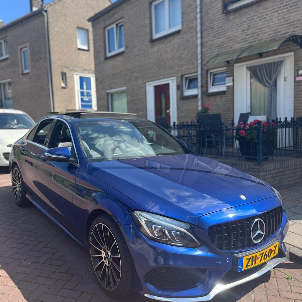 Mercedes-Benz C-Klasse C180 1.6 115KW Aut7 2014, Automaat, 1800 kg, Zwart, Blauw