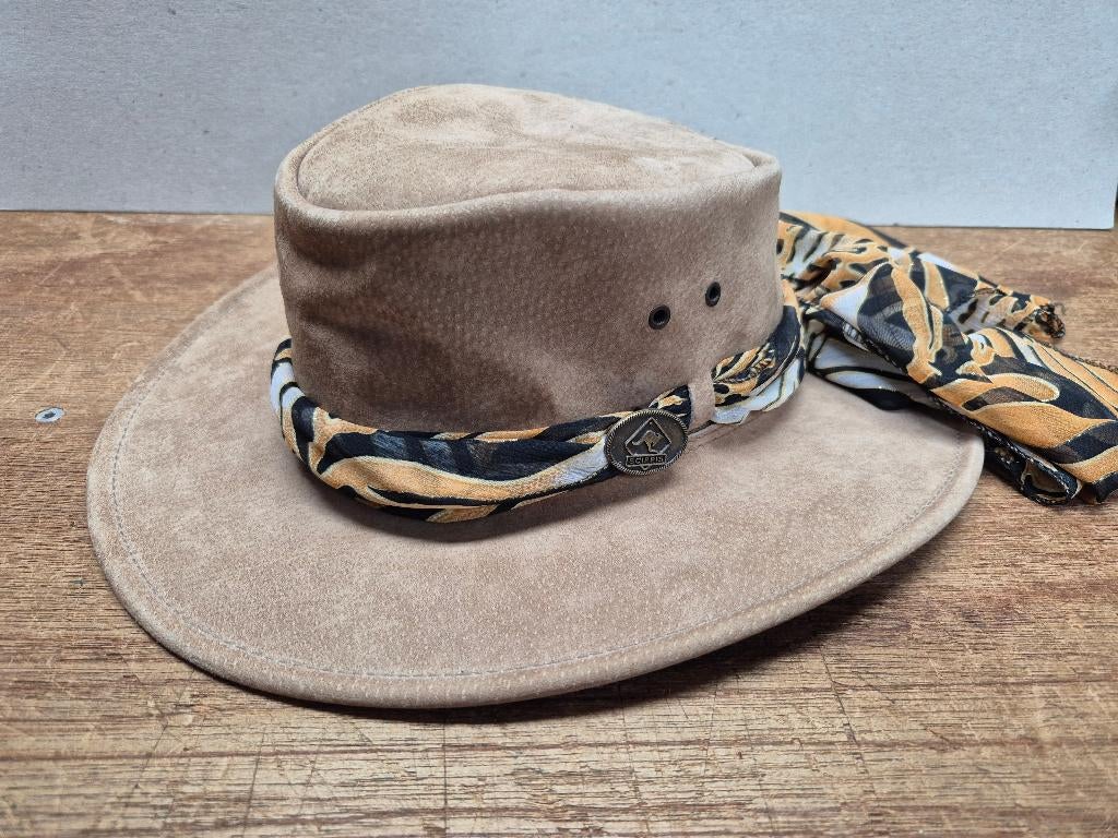 Australië Safari Hoed 'Scippis' leer dames, maat 55, 55 cm (S, 6⅞ inch) of minder, Hoed, Scippis, Ophalen of Verzenden