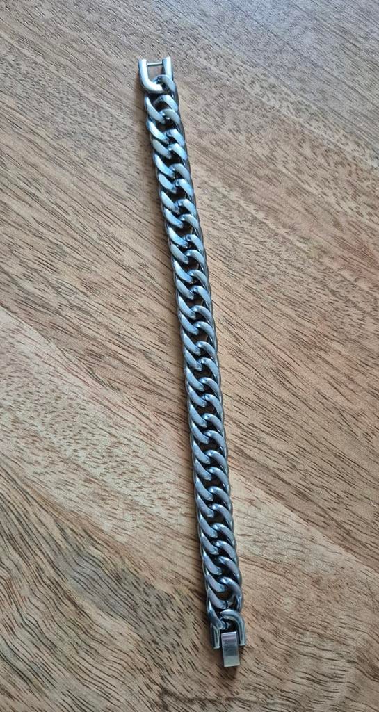 Herenarmband stainless steel, Ophalen, Zilver, Staal