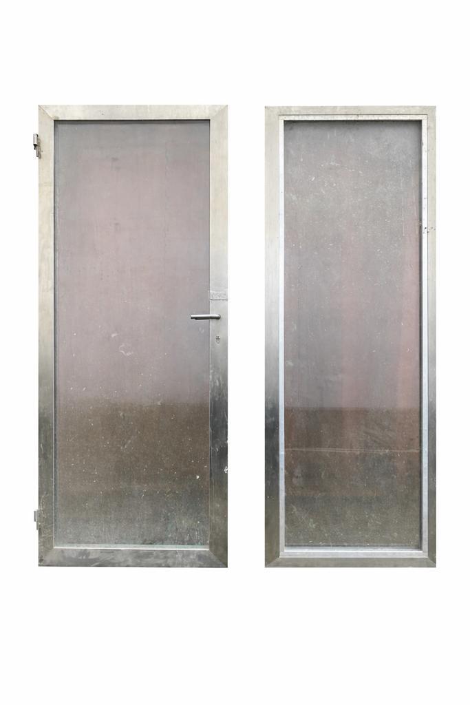 RVS deuren triple glas voor serre of uitbouw, Doe-het-zelf en Verbouw, Deuren en Horren, Gebruikt, Buitendeur, 200 tot 215 cm