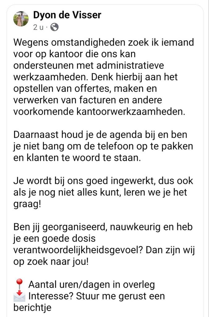 Administratieve medewerker-ster, Vacatures, Variabele uren, Overige niveaus, Starter, Vast contract