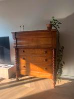 Antieke ladekast met gedraaide kolommen, Antiek en Kunst, Antiek | Meubels | Kasten, Ophalen