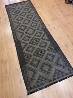 Handgeweven oosterse wollen kelim loper 256x80, Info@SlatsAntiek.nl, Groen, Vof Slats Antiek, Kelim