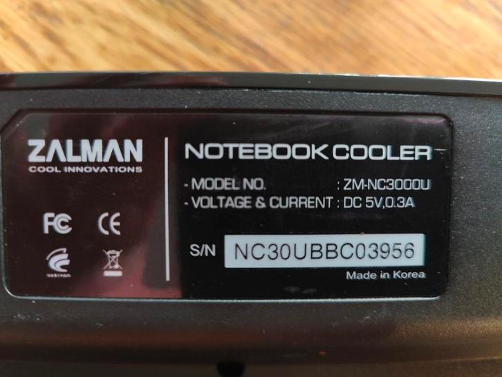Zalman ZM-NC3000U Notebook Cooler - Goede Staat, Computers en Software, Computerkoelers, Gebruikt, Luchtkoeling, Ophalen of Verzenden