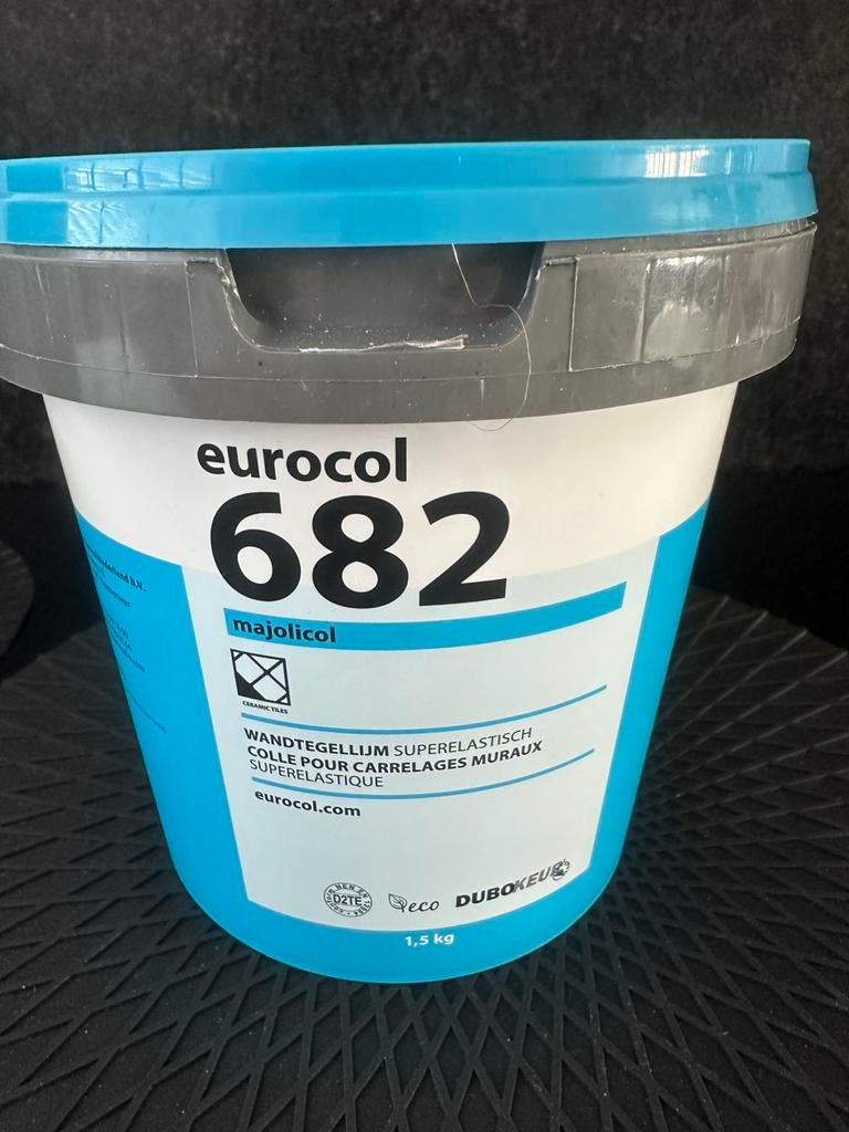 Eurocol 682 - tegellijm - 1,5 kg - gebruikt, Ophalen, Overige materialen, Wandtegels, Minder dan 20 cm