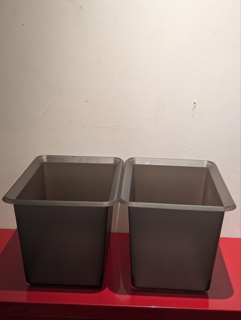 IKEA Opbergboxen (2 stuks) - Donkergrijs, Ophalen of Verzenden, Gebruikt, Grijs, Kunststof