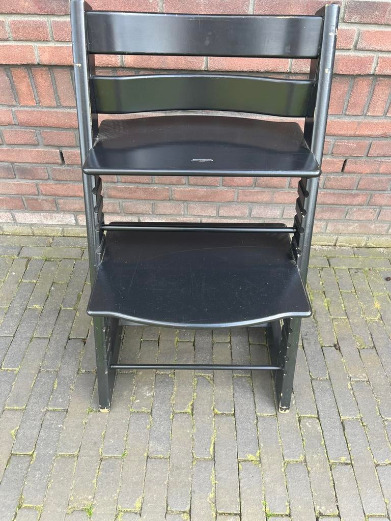 Stokke tripp trapp Kinderstoel - zwart, Ophalen of Verzenden, Gebruikt, Meegroeistoel