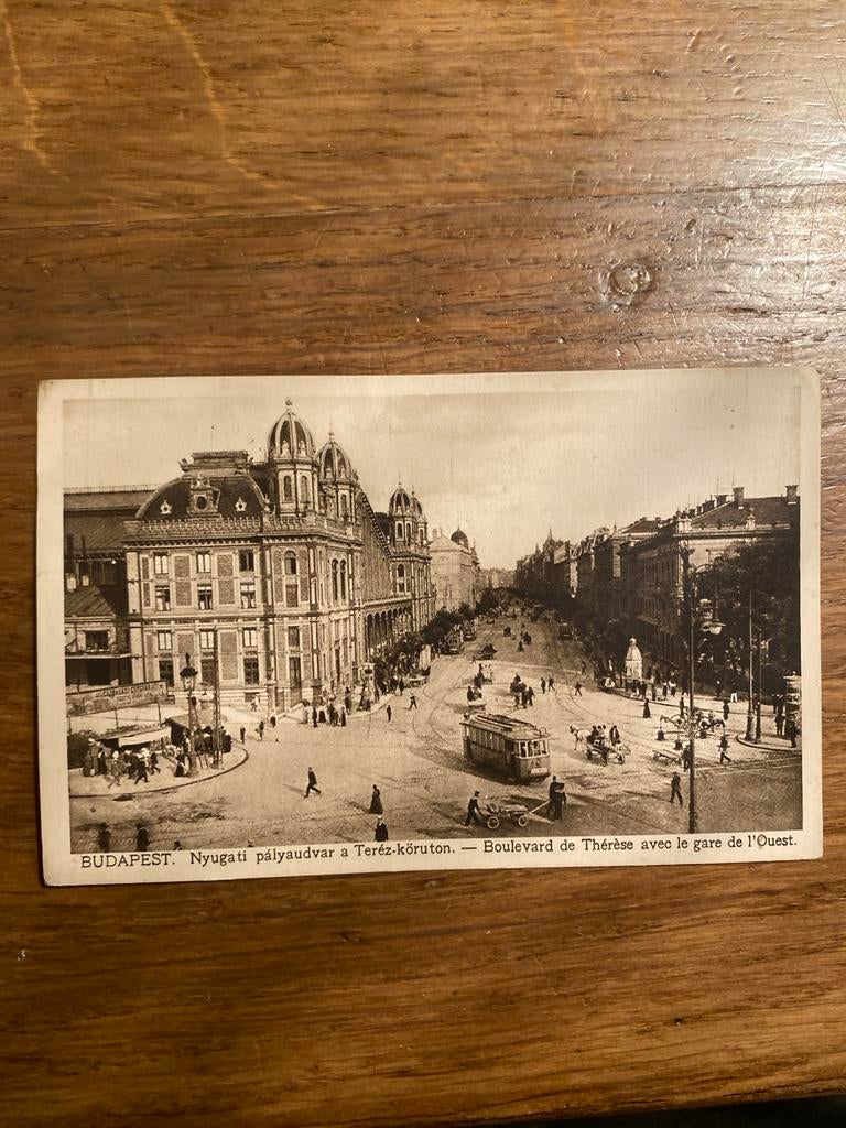 Boedapest Nyugati pályaudvar Ansichtkaart 1923, Verzenden, 1920 tot 1940, Gelopen, Overig Europa