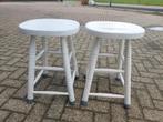 Houten kruk  tafeltje nachtkast tafeltje bijzettafel, 2 krukken, Ophalen of Verzenden, 60 tot 90 cm