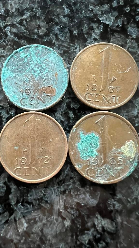 juliana 1 cent munt 4 stuks, Postzegels en Munten, Munten | Nederland, Ophalen of Verzenden, Koningin Juliana, 1 cent