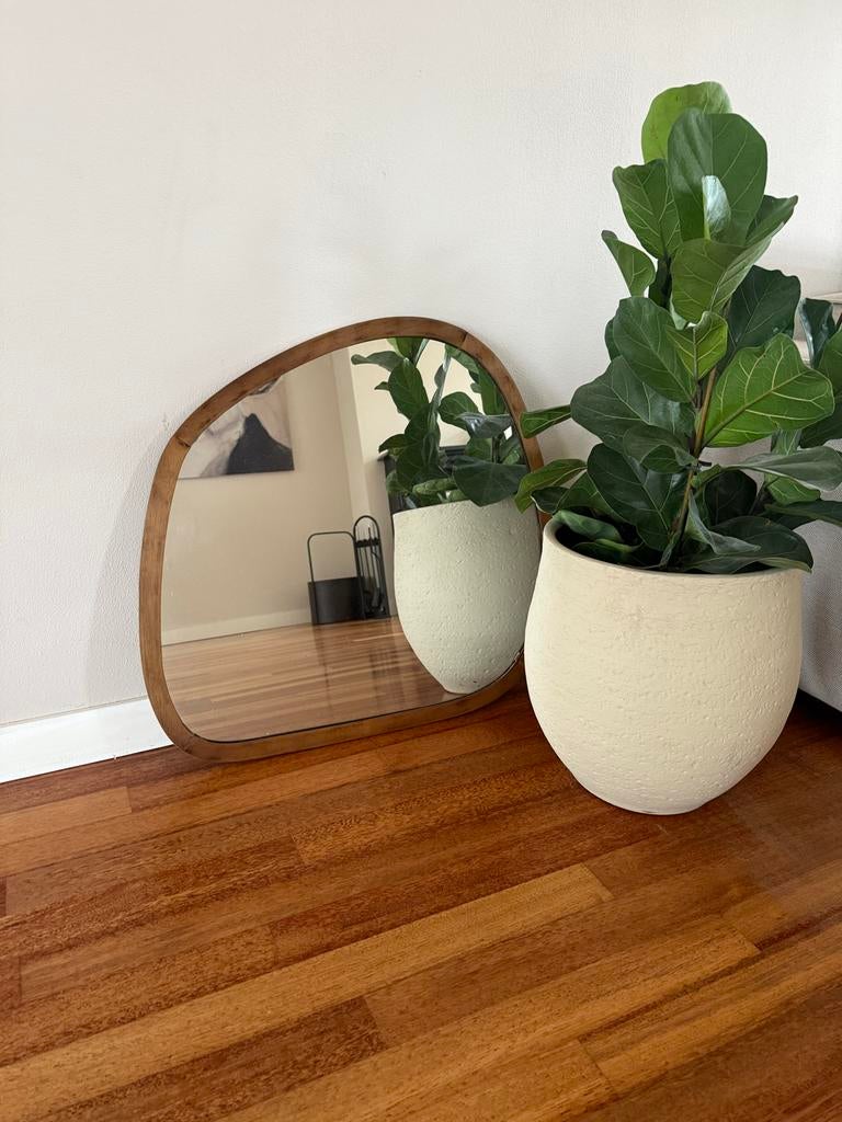 Xenos Spiegel organic - bruin - 69x73 cm, Ophalen, Zo goed als nieuw, 75 tot 100 cm, Minder dan 100 cm