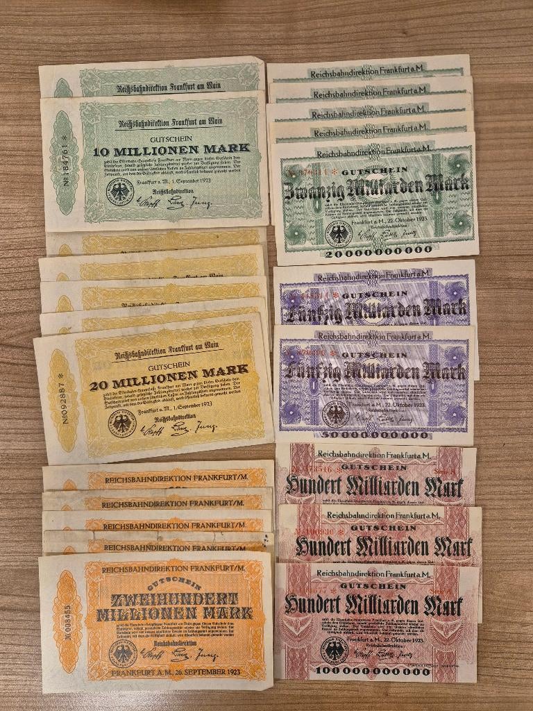 Duitsland - Reichsbahn Frankfurt 1923 22 Stuks, Postzegels en Munten, Bankbiljetten | Europa | Niet-Eurobiljetten, Ophalen of Verzenden