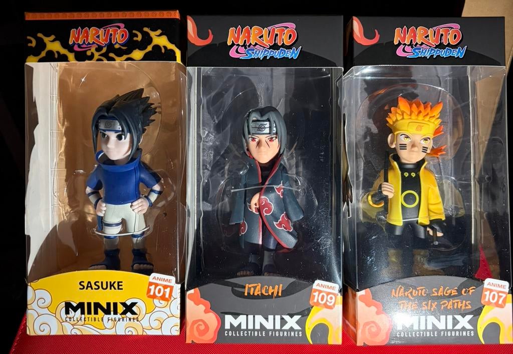 Naruto Minix figure set Itachi Sasuke, Ophalen of Verzenden, Zo goed als nieuw