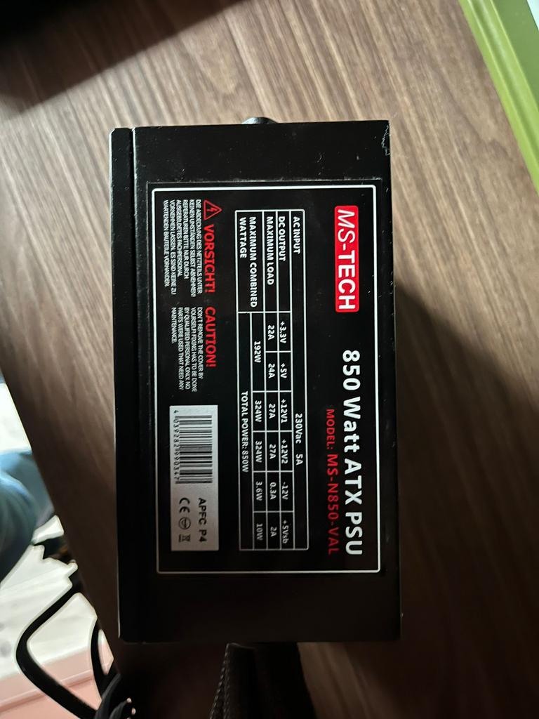 MS Tech 850 Watt PSU, Ophalen, Gebruikt