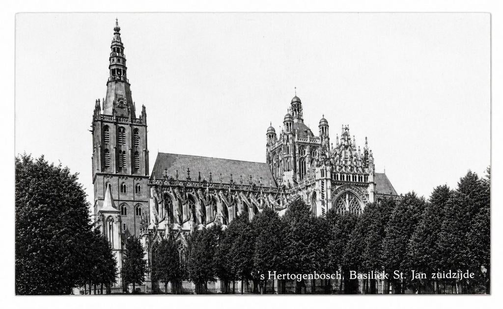 AK Den Bosch -Basiliek St. Jan, zuidzijde, Verzenden, 1940 tot 1960, Ongelopen, Noord-Brabant