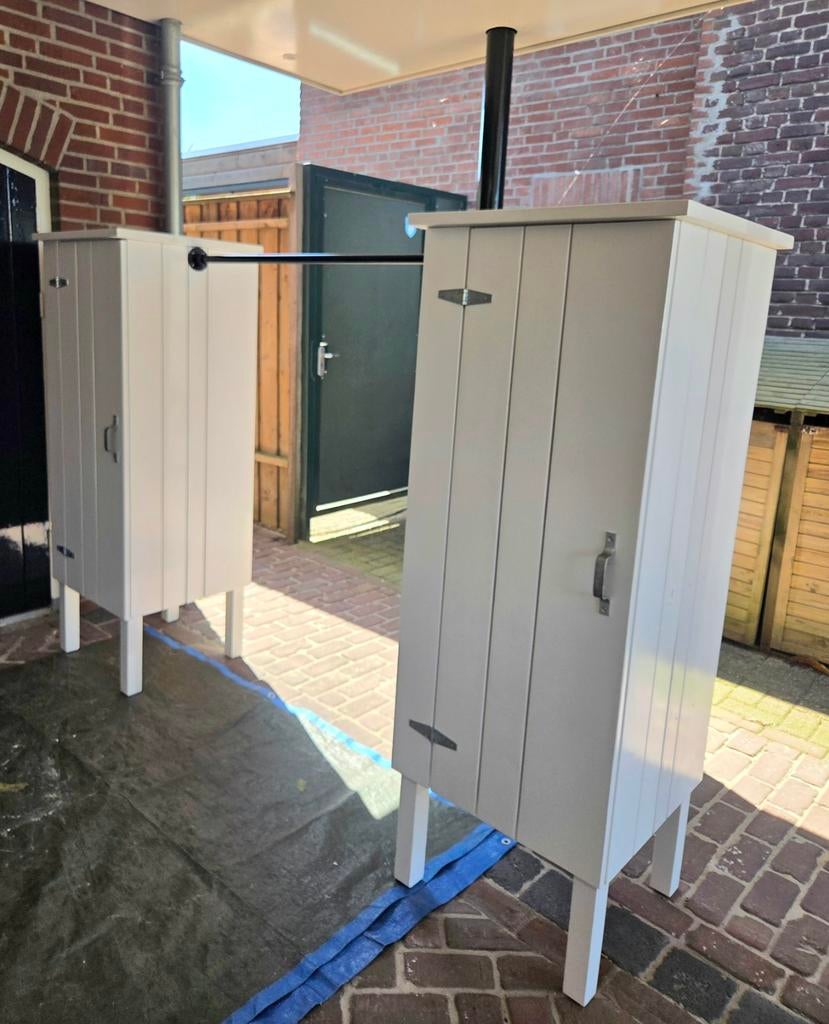 Kledingkast met stang ophangen witte kasten, Ophalen, Met deur(en), Gebruikt, 200 cm of meer