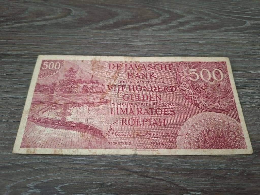 Biljet 500 gulden Nederlands-Indië, Wilhelmina 1946, Postzegels en Munten, Bankbiljetten | Nederland, Ophalen of Verzenden, 25 gulden