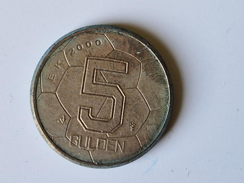 5 gulden 2000 EK voetbal, Postzegels en Munten, Munten | Nederland, Ophalen of Verzenden, Losse munt