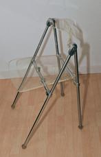 Opklapbare designstoel van plexiglas en metaal., Ophalen, Gebruikt, Overige kleuren, Metaal