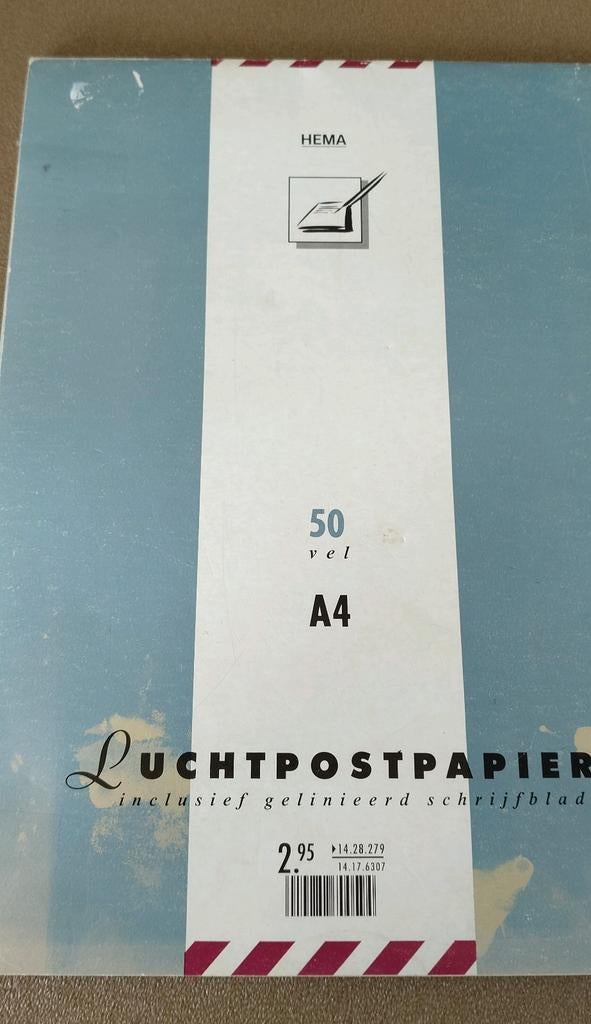 VERKOCHT**HEMA OUD BLOK LUCHTPOSTPAPIER, Verzenden, Gebruikt