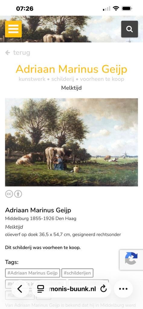 Schilderij ‘Melktijd’ A.M. Geijp, Antiek en Kunst, Kunst | Schilderijen | Klassiek, Ophalen of Verzenden