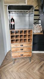 Mangohout drankkast /industriele kast, Ophalen of Verzenden, Zo goed als nieuw, Hout, Minder dan 50 cm