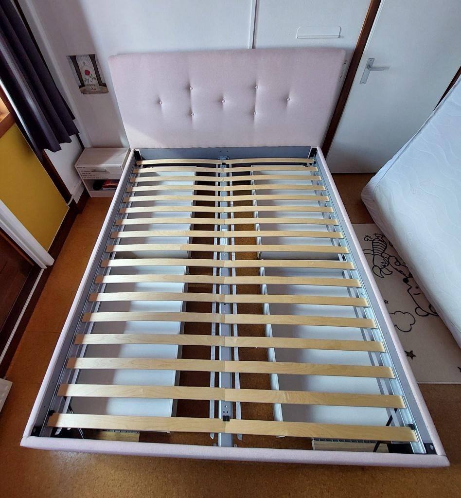 bed met lades, IDANÄS 160x200 GUNNARED bleek roze, Ophalen, Overige kleuren, Ikea IDANÄS bleek roze, Tweepersoons