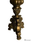 Antieke kandelaar barok brons - 40cm hoog, Antiek en Kunst, Antiek | Kandelaars, Ophalen of Verzenden, Koper of Brons
