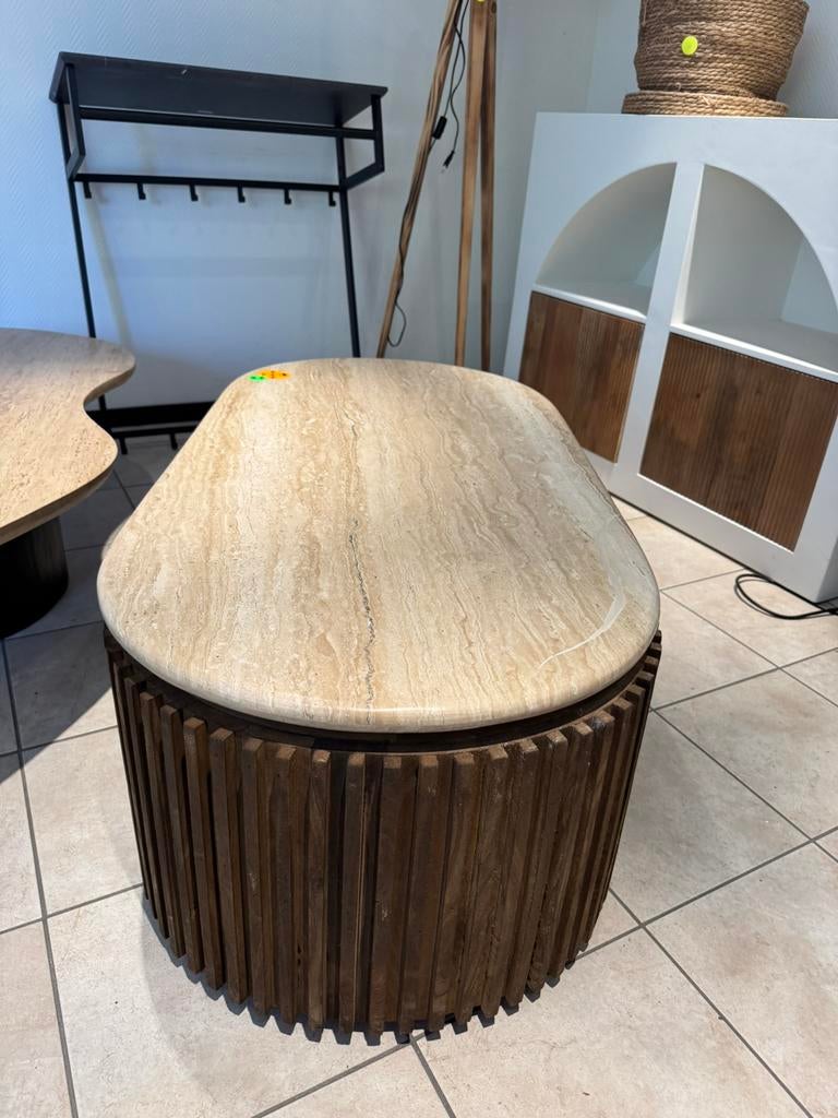 Salontafel travertin mangohout 120x60x40 B keus