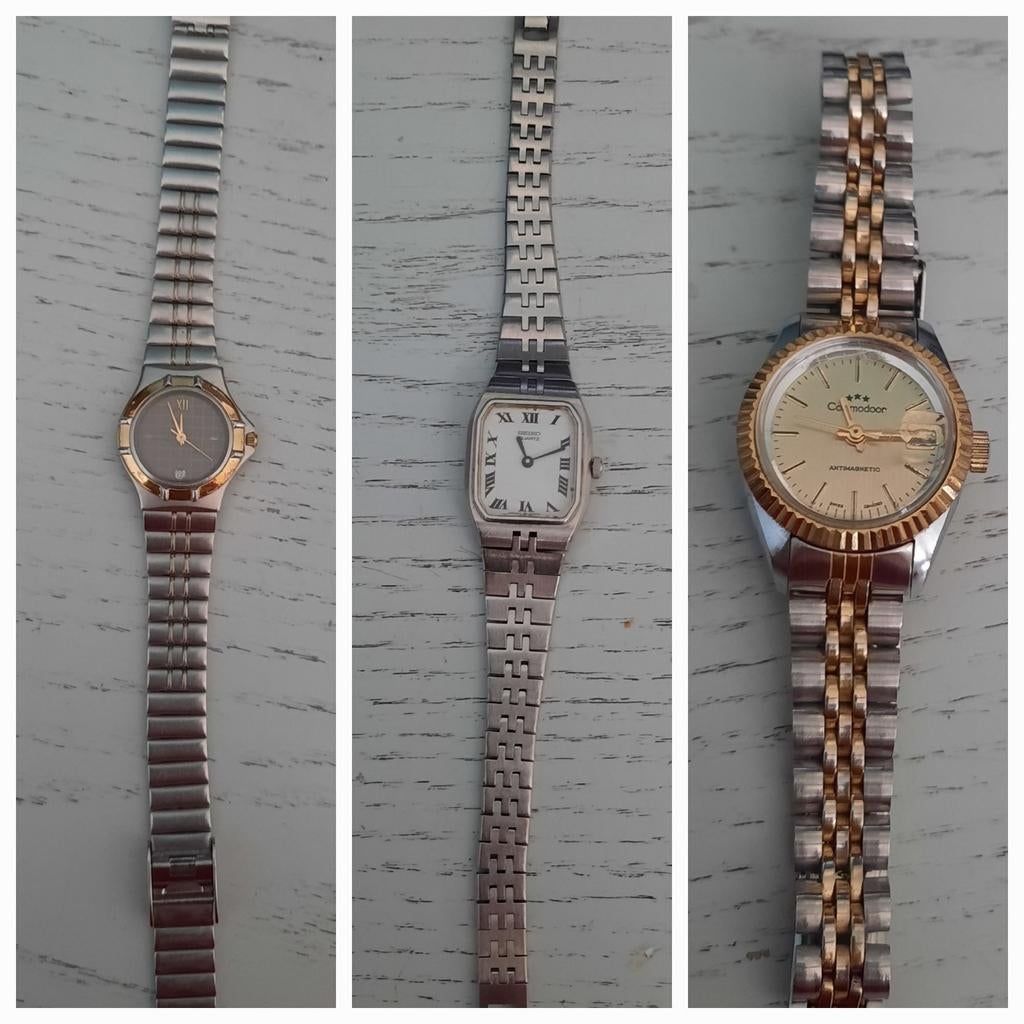 3 Vintage Dames Horloges - Klassieke Stijl, Sieraden, Tassen en Uiterlijk, Horloges | Dames, Gebruikt, Overige merken, Verzenden