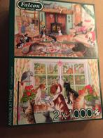 Falcon 2x 1000 stukjes 11318 Animals at Home, Ophalen of Verzenden, 500 t/m 1500 stukjes, Zo goed als nieuw