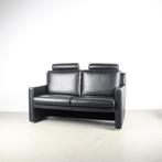 1x Leolux Timandra Bank 2-zits/148cm Leder – Zwart, Niet ingevuld, Niet ingevuld, Tweepersoons, Leer