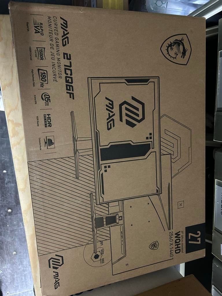 MSI MAG 27CQ6F 27" Curved Gaming Monitor - Barst in scherm, Computers en Software, Monitoren, Gaming, ., Curved, VA