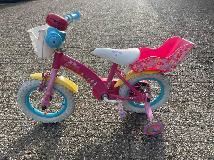 Peppa Pig Kinderfiets 12 inch met zijwieltjes, Fietsen en Brommers, Fietsen | Kinderfietsjes, Gebruikt, Minder dan 16 inch, Zijwieltjes
