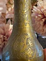 Koperen/messing vaas uit India met gedetailleerd reliëf, Ophalen of Verzenden