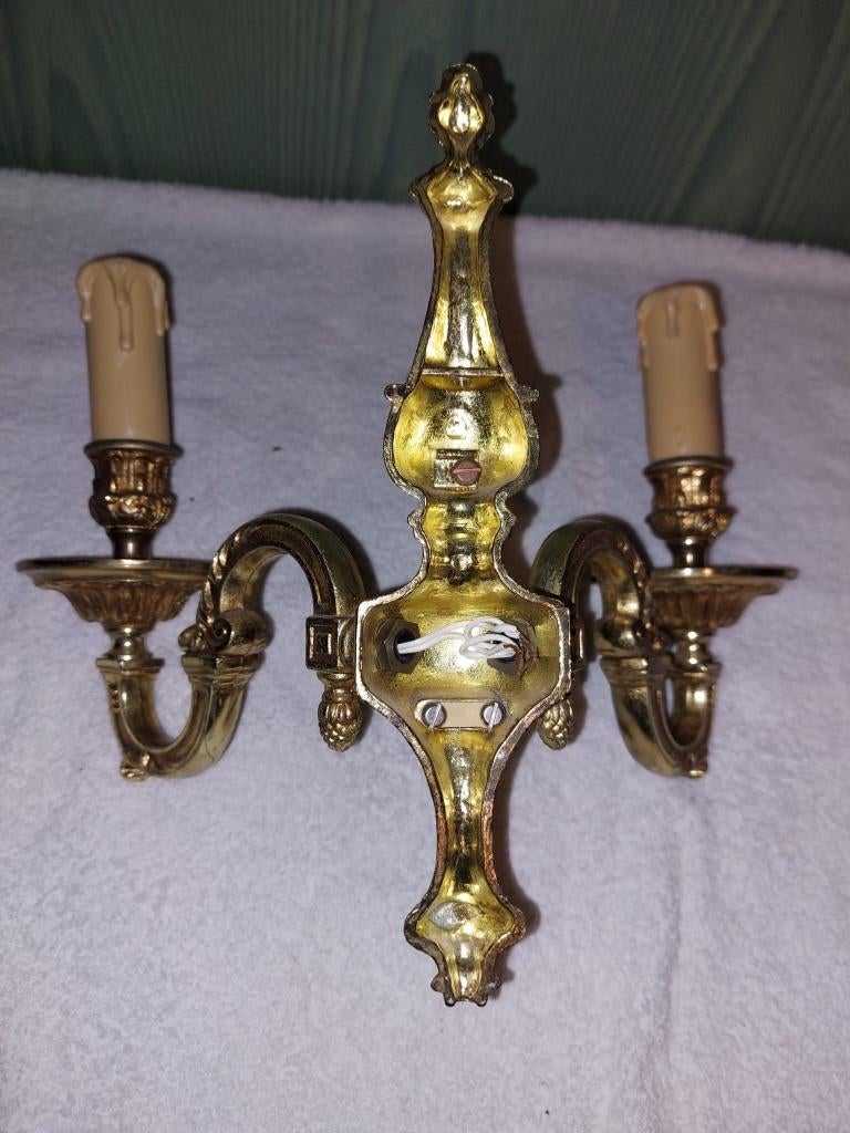 oude bronzen wandkandelaar, jaren 1950, Antiek en Kunst, Curiosa en Brocante, Ophalen of Verzenden