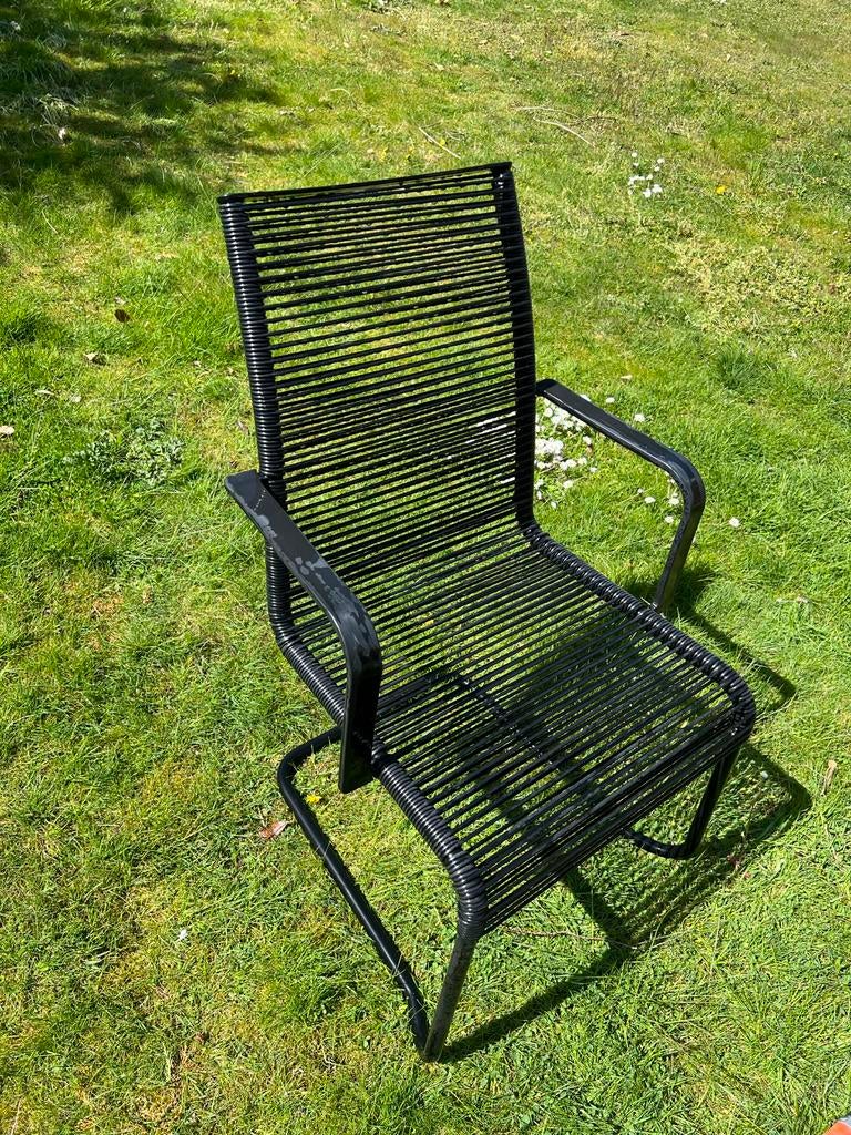 4x IKEA Väsman tuinstoel zwart, Ophalen, Gebruikt, Kunststof, Stapelbaar