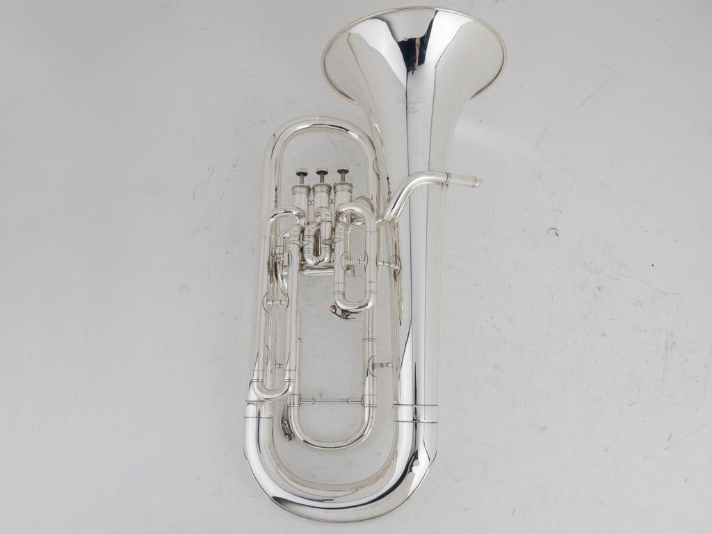 Gebruikte Euphonium Besson 762, 3 ventielen, verzilverd, Gebruikt, -, Ophalen of Verzenden, Tuba
