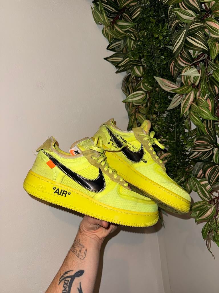 Nike Air Force 1 Low Off-White Volt (AF1-OWV), Ophalen of Verzenden, Gedragen, Overige kleuren, Sneakers of Gympen