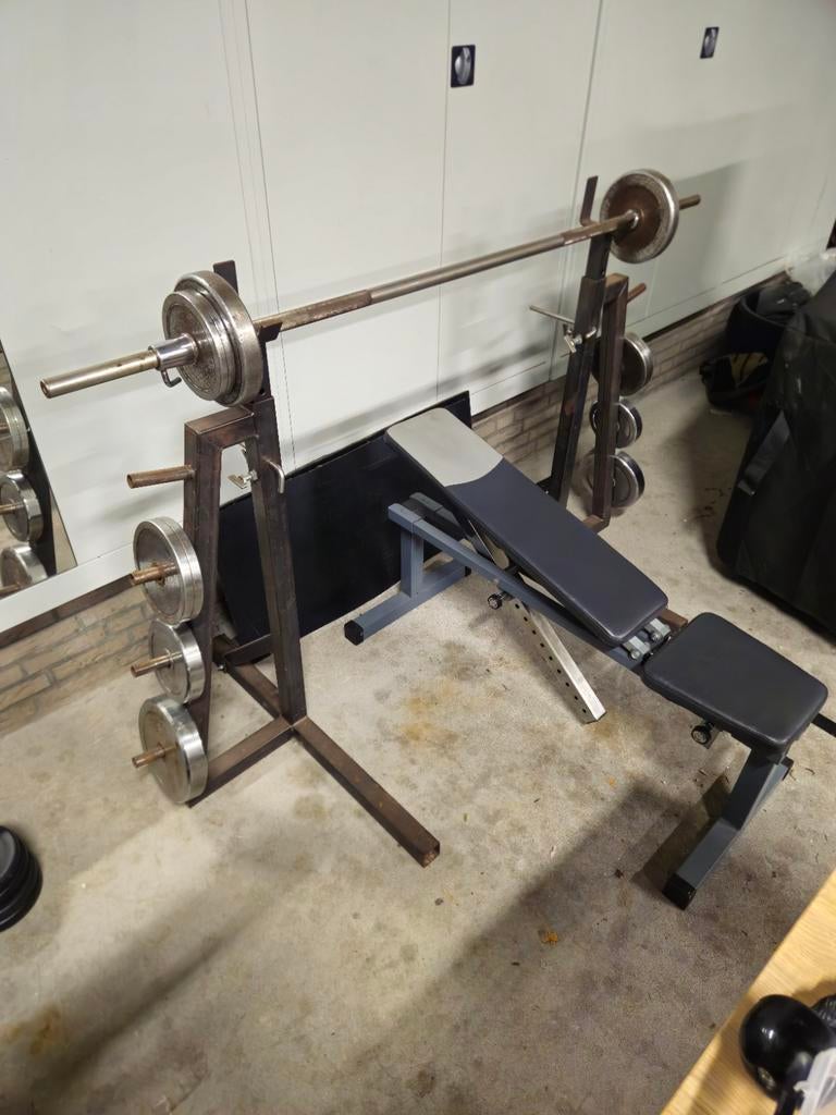 Halterbank, benchpress, homegym, Ophalen, Gebruikt, Borst, Fitnessbank
