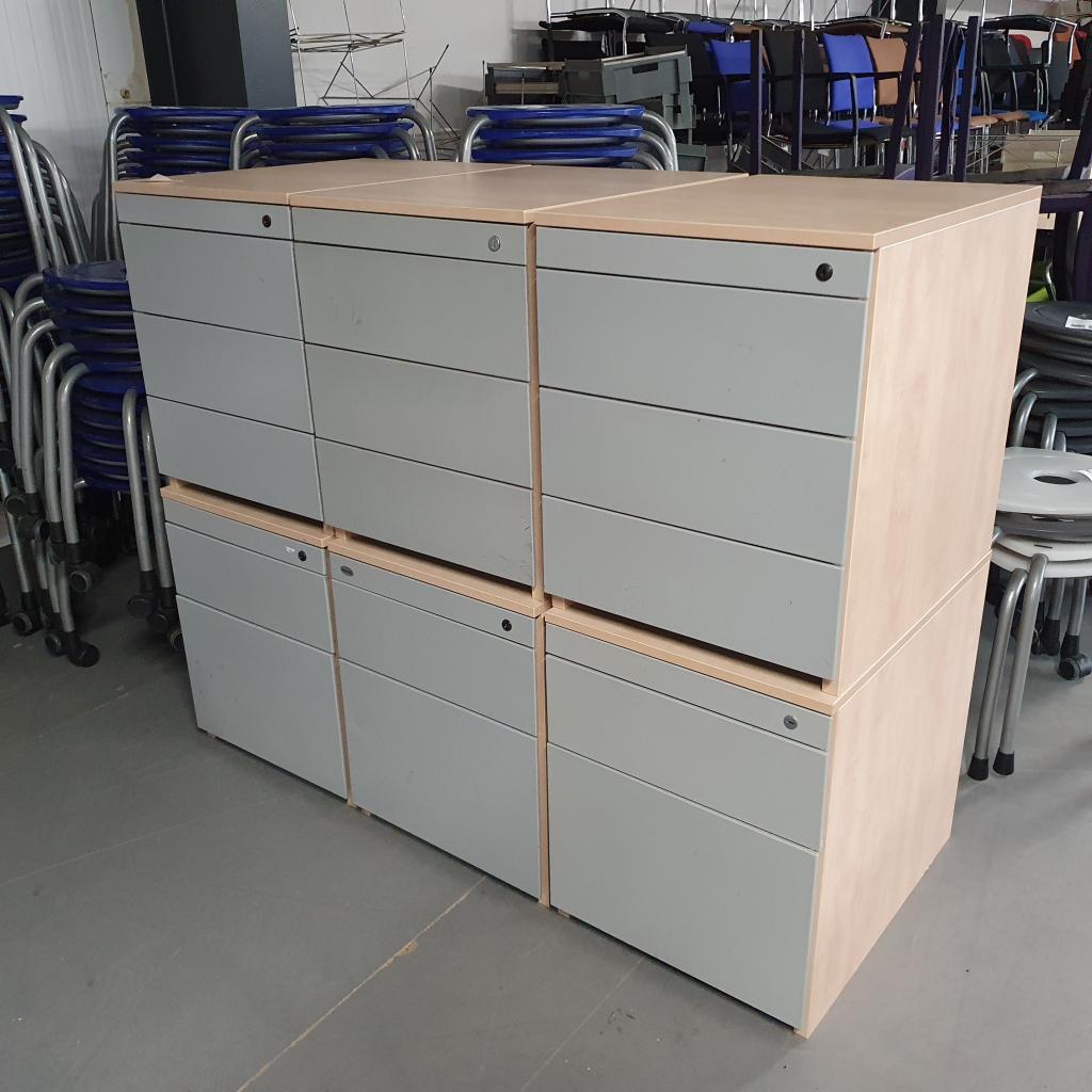 Steelcase 6-delig ladeblok met 15 lades - 110x134x59 cm, Huis en Inrichting, Kasten | Ladekasten, Niet ingevuld, Gebruikt, Niet ingevuld