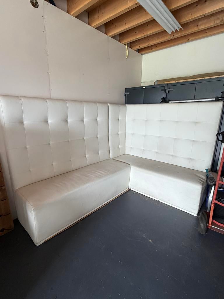 Witte hoekbank, Ophalen, Gebruikt, 150 tot 200 cm, Hoekbank