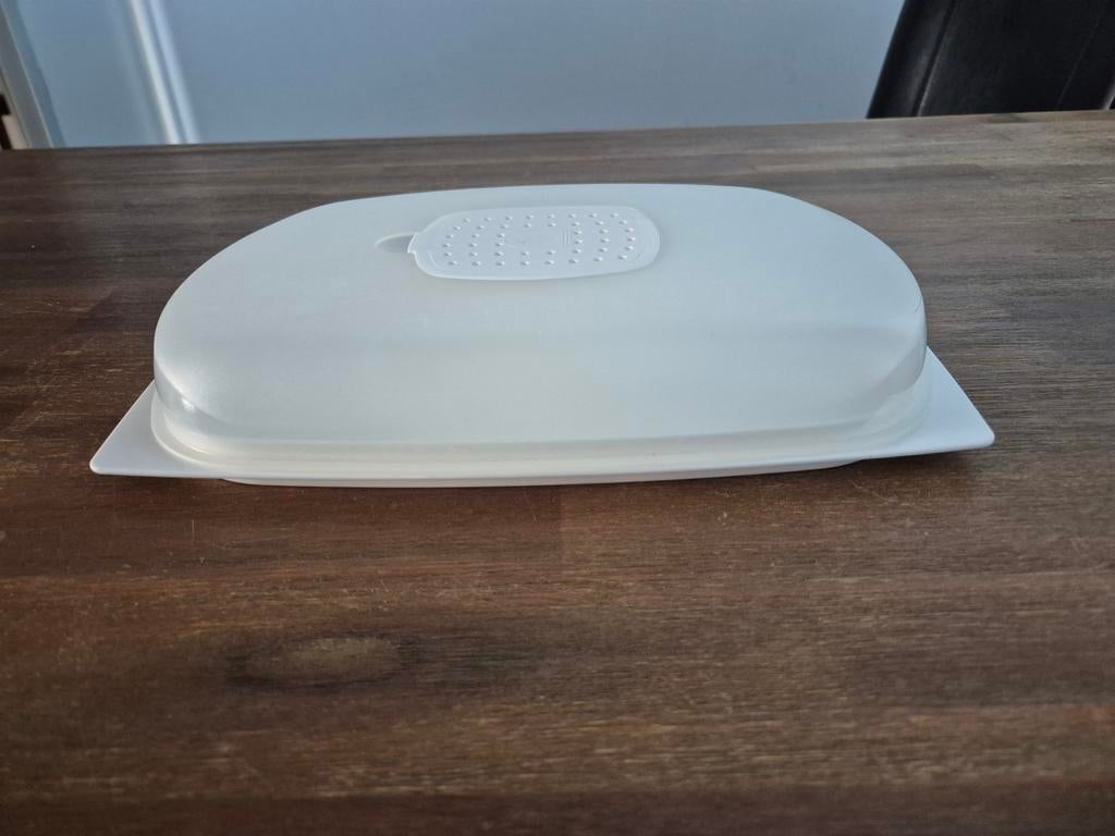 Tupperware CheeSmart Kaasdoos - Houd kaas langer vers, Huis en Inrichting, Ophalen of Verzenden, Gebruikt, Wit, Bus of Trommel