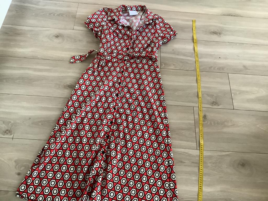 Helena Hart lange travelstof jurk met ceintuur S, Kleding | Dames, Helena Hart, Ophalen of Verzenden, Zo goed als nieuw, Maat 36 (S)