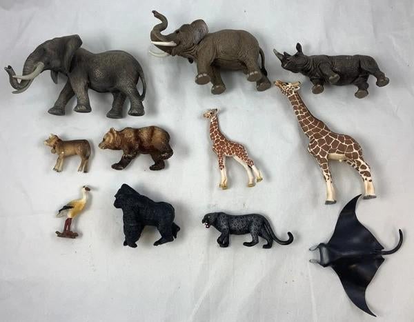 Schleich Dieren Set Olifant Giraffe Neushoorn Gorilla Beer, Verzamelen, Poppetjes en Figuurtjes, Coolsingel 104, 3011 AG Rotterdam, Netherlands