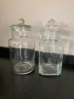 2 leuke Brocante glazen snoeppotten, Ophalen of Verzenden