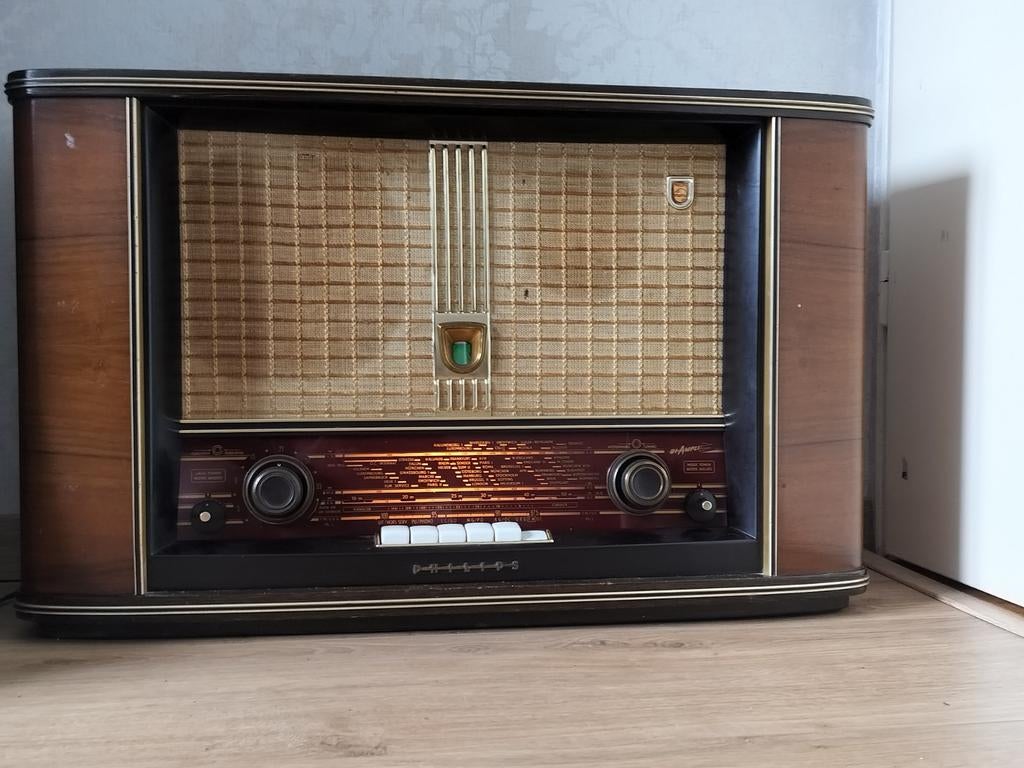 Philips BX653A Bi-Ampli Buizenradio Spelend, Audio, Tv en Foto, Radio's, Ophalen