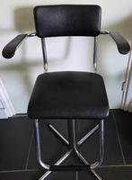 Vintage Gispen kinder buizenframe kappersstoel, Ophalen, In hoogte verstelbaar, Gebruikt, Hout